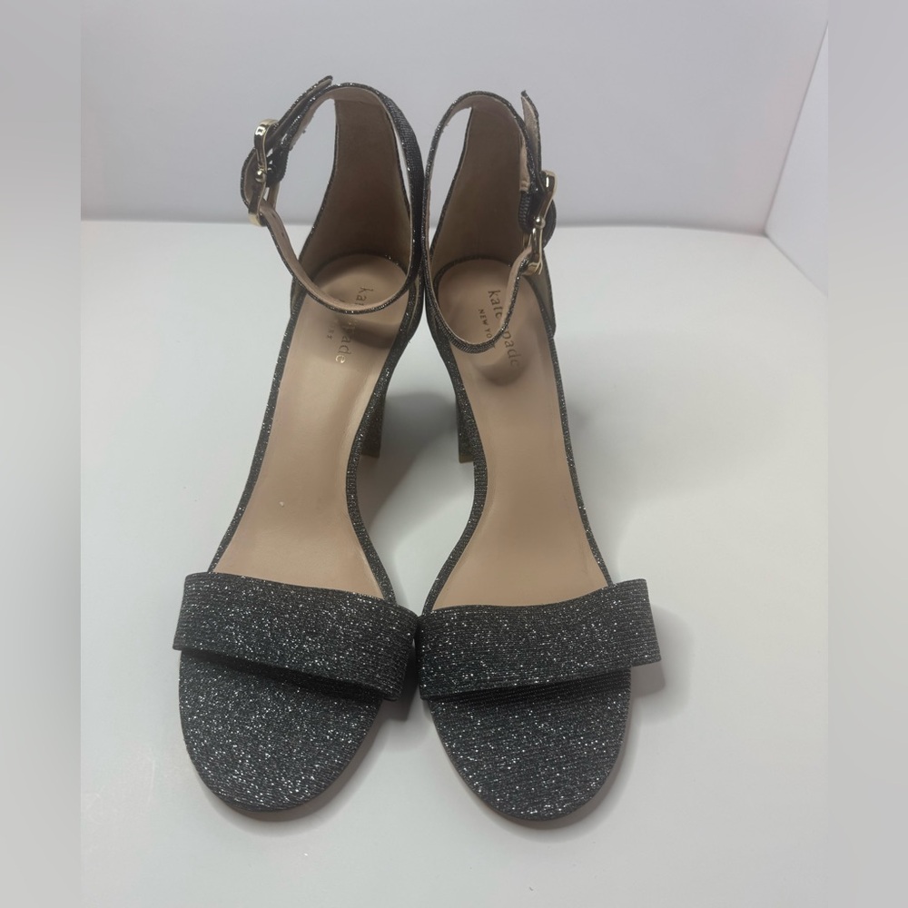 Kate Spade Black/Silver Glitter Heels Size 9M